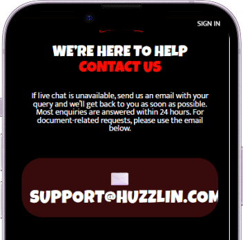 Huzzlin Arena support and contact channels